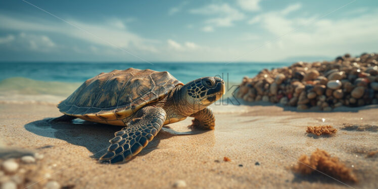 A turtle on a beach - Starpik Stock