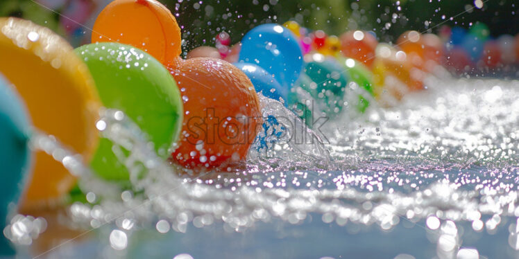 A water-themed birthday party with water balloons - Starpik Stock