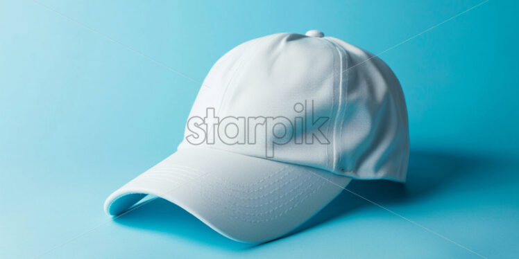 A white cap on a blue background - Starpik Stock