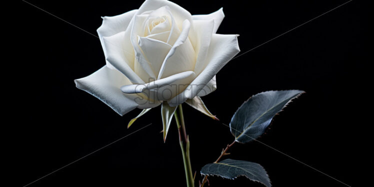 A white rose on a black background - Starpik Stock