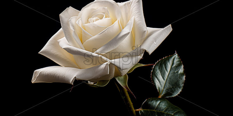 A white rose on a black background - Starpik Stock