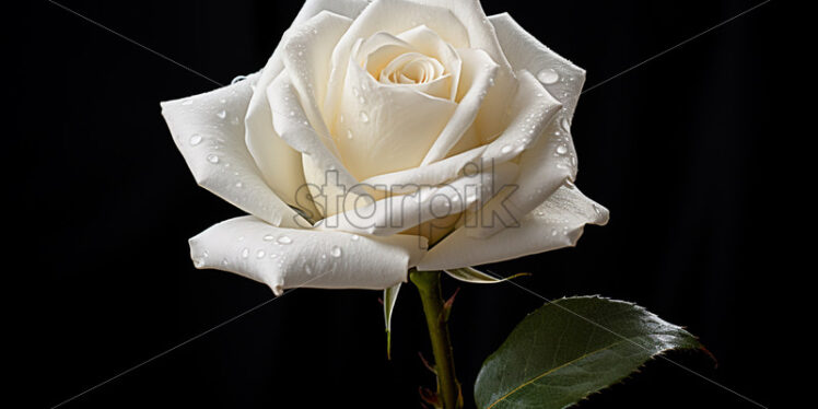 A white rose on a black background - Starpik Stock