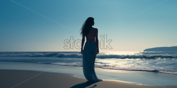 A woman walking on the beach - Starpik Stock