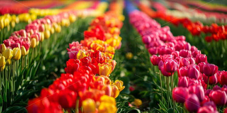 A wonderful garden with tulips of different colors - Starpik Stock