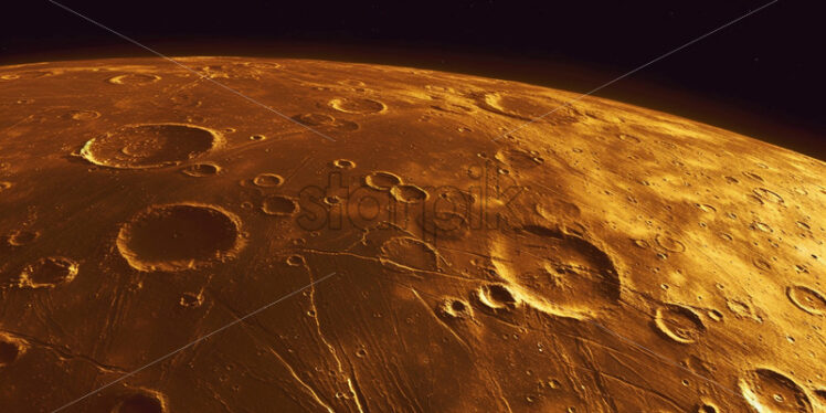 A wonderful landscape on the planet Mercury - Starpik Stock