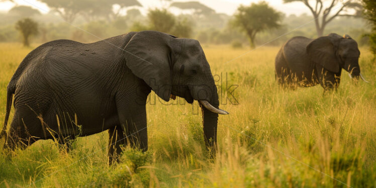 An African elephant in the savannah - Starpik Stock