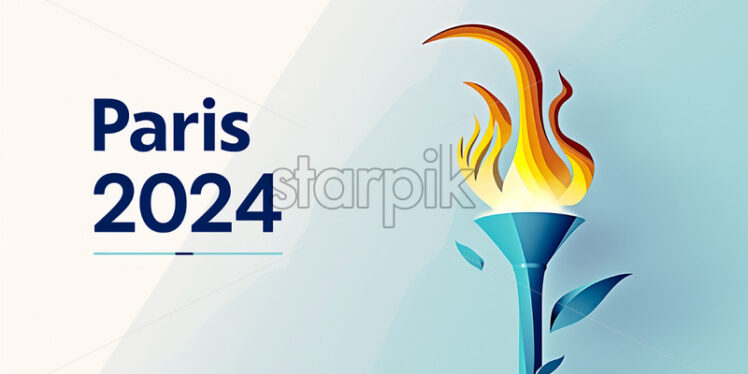 An Olympic torch of the Paris games - Starpik Stock