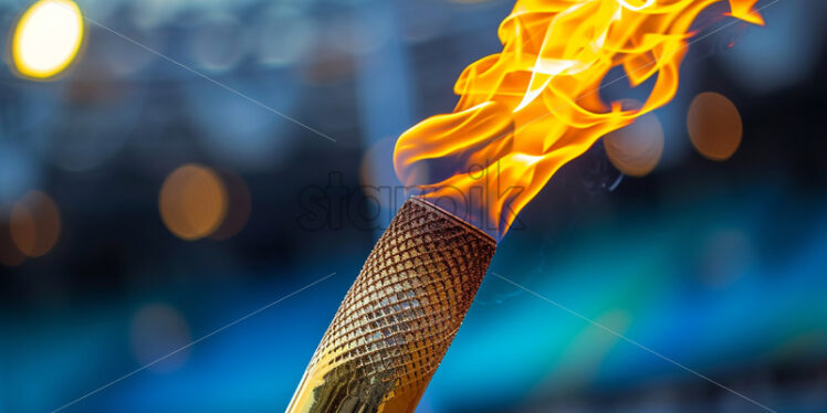 An Olympic torch on the background of a stadium - Starpik Stock