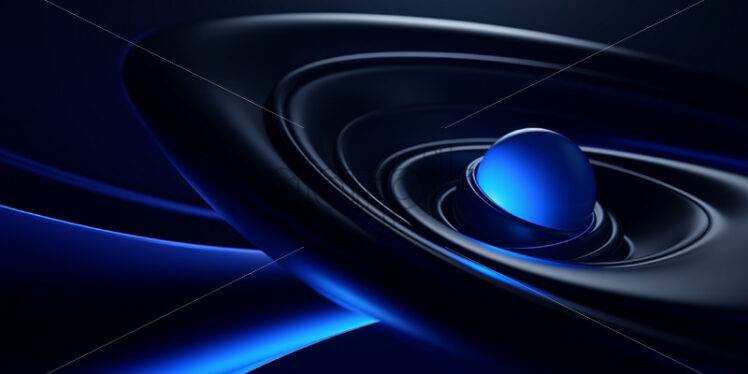 An abstract 3d rendering in blue and black colors - Starpik Stock