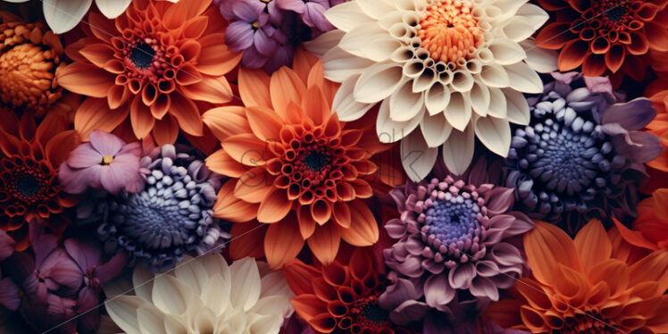 An abstract pattern of living flowers - Starpik Stock