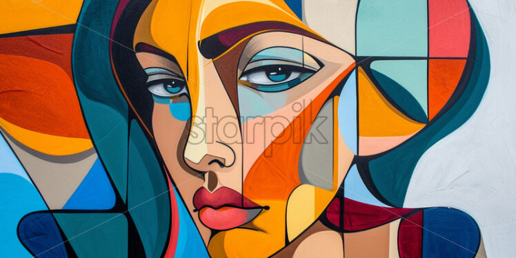 An abstract portrait in cubism style - Starpik Stock