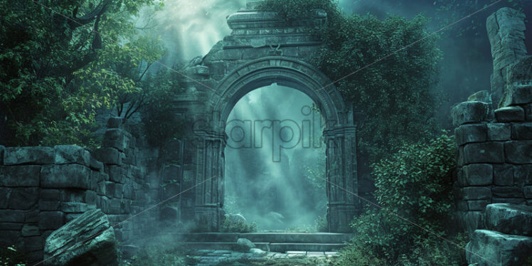 An ancient stone ark that is a fantastic portal - Starpik Stock