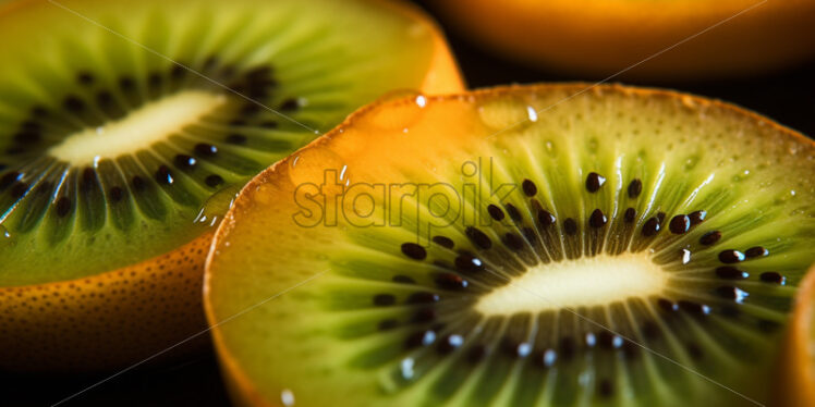 An artistic arrangement of kiwi slices - Starpik Stock