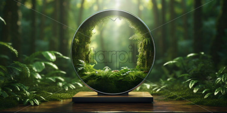 An elegant stand with vegetation, in the middle of nature - Starpik Stock