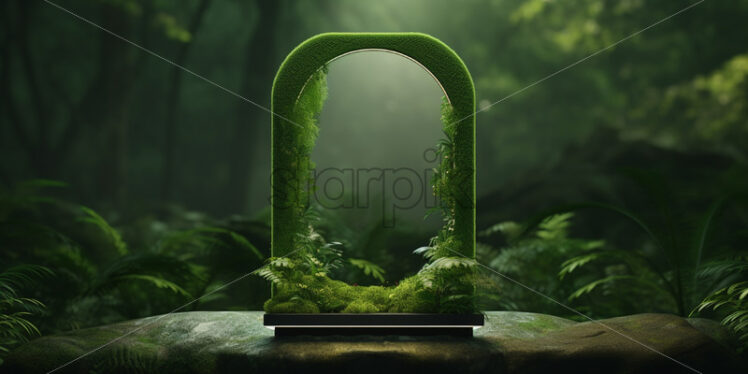 An elegant stand with vegetation, in the middle of nature - Starpik Stock