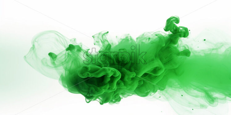 An explosion, green smoke on a white background - Starpik Stock