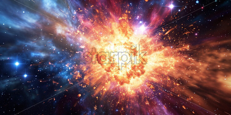 An explosion in outer space - Starpik Stock