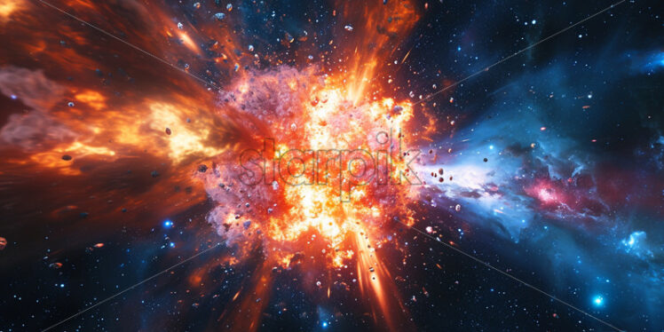 An explosion in outer space - Starpik Stock