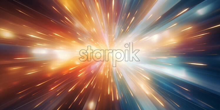 An explosion of light with colored rays - Starpik Stock