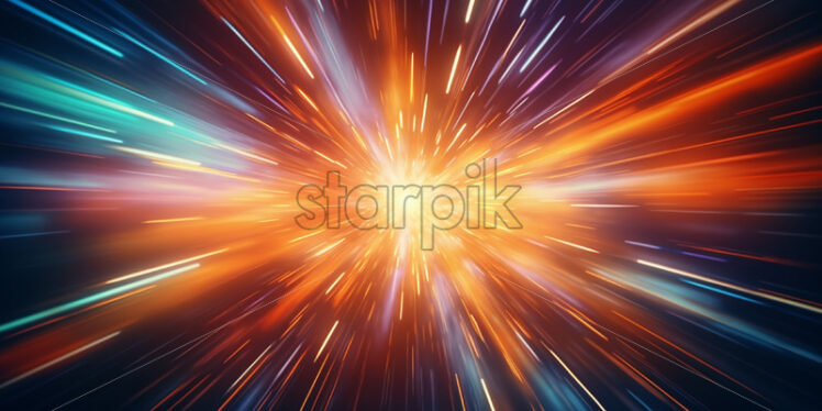 An explosion of light with colored rays - Starpik Stock