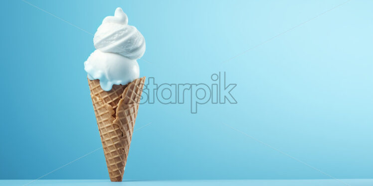 An ice cream on a blue background - Starpik Stock