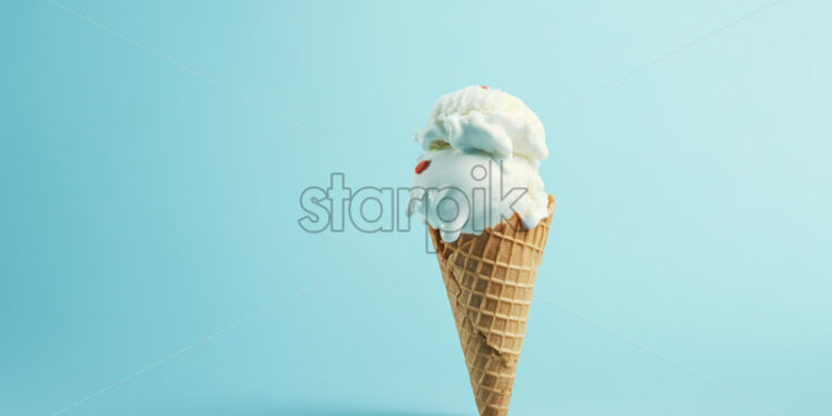 An ice cream on a blue background - Starpik Stock