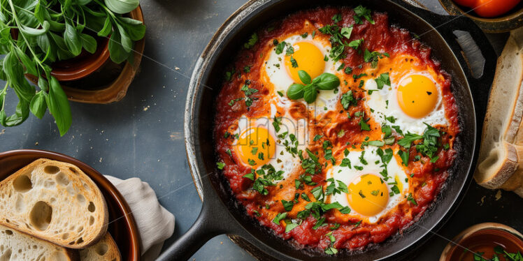 Appealing photo featuring Shakshuka - Starpik Stock