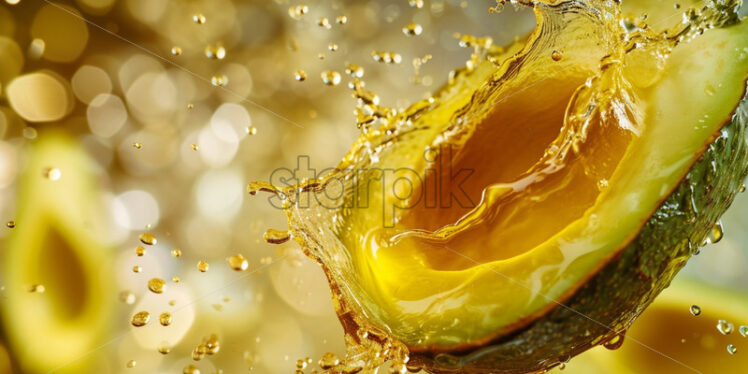 Avocado oil pouring mock up banner poster - Starpik Stock