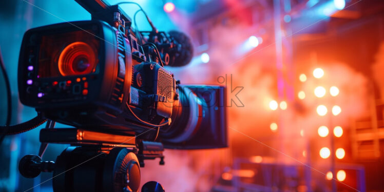 Backstage studio with colourful lights atmosphere - Starpik Stock