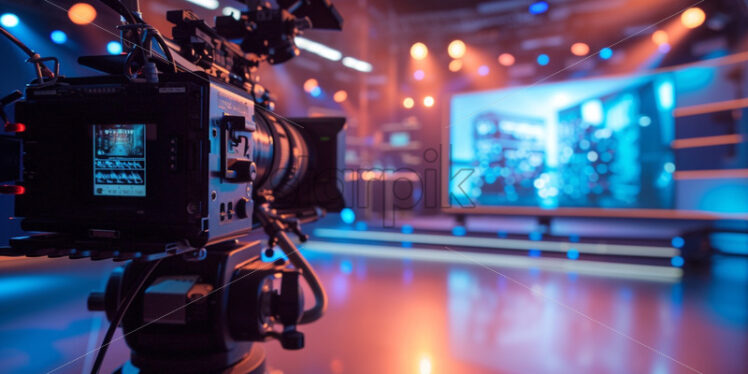 Backstage studio with colourful lights atmosphere - Starpik Stock