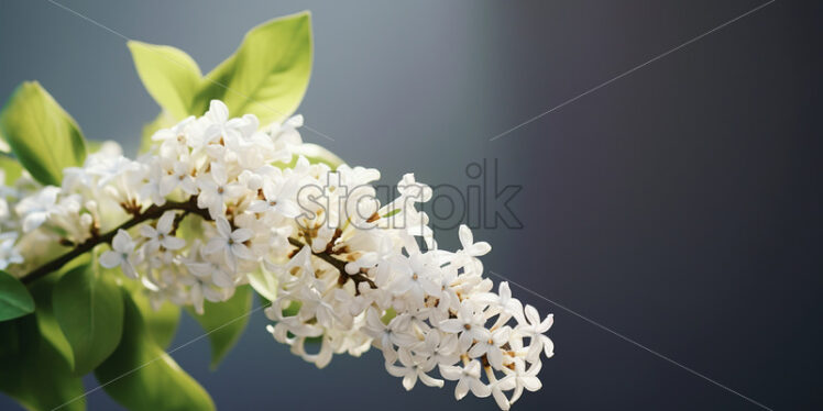 Beautiful white lilac flowers on a blurred background - Starpik Stock