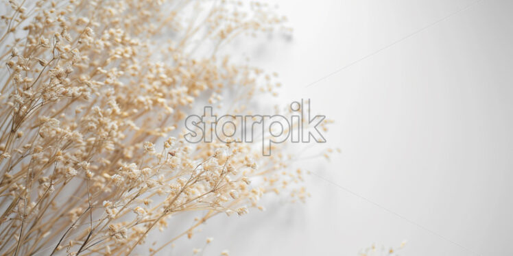 Blank surface with flax dried, minimal - Starpik Stock