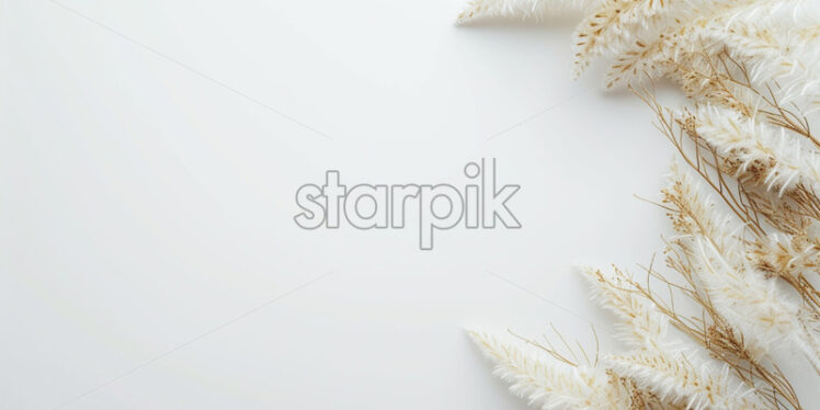 Blank surface with golden feather foliage  - Starpik Stock