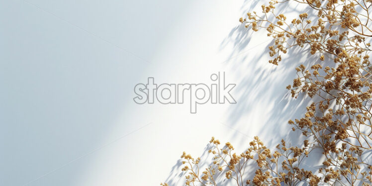 Blank surface with golden flowers foliage - Starpik Stock