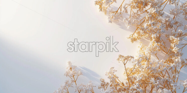 Blank surface with golden metallic flowers - Starpik Stock