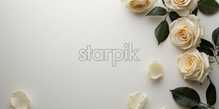 Blank surface with golden roses foliage  - Starpik Stock