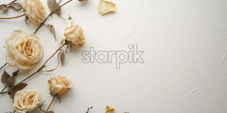 Blank surface with golden roses foliage  - Starpik Stock