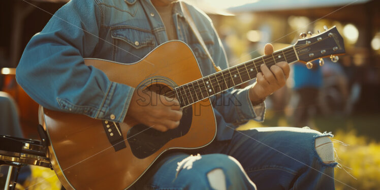 Bluegrass musician at a country fair - Starpik Stock