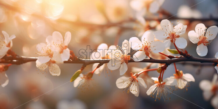 Branches with flowers on a wonderful bokeh - Starpik Stock