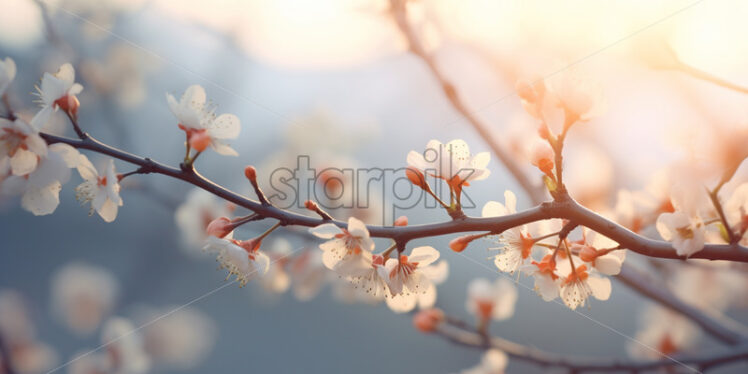 Branches with flowers on a wonderful bokeh - Starpik Stock