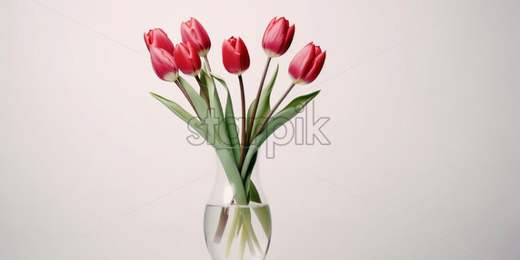 Burgundy tulips in a glass vase - Starpik Stock