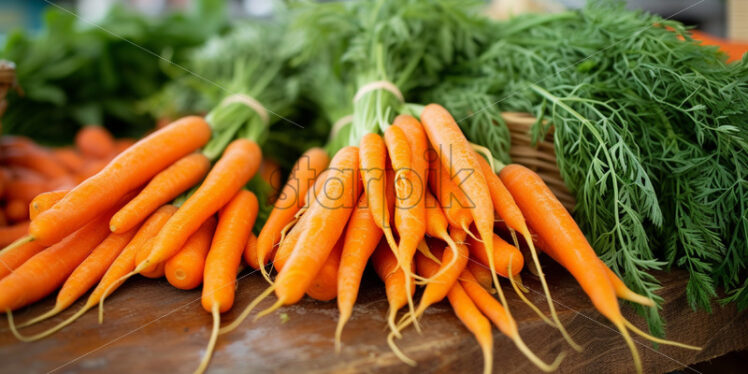 Carrot on a table with fresh vegetables - Starpik Stock