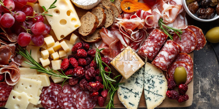 Charcuterie and cheeses plate delicious gourmet - Starpik Stock