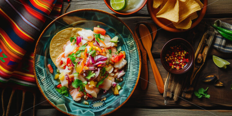 Citrus-infused Peruvian ceviche. - Starpik Stock