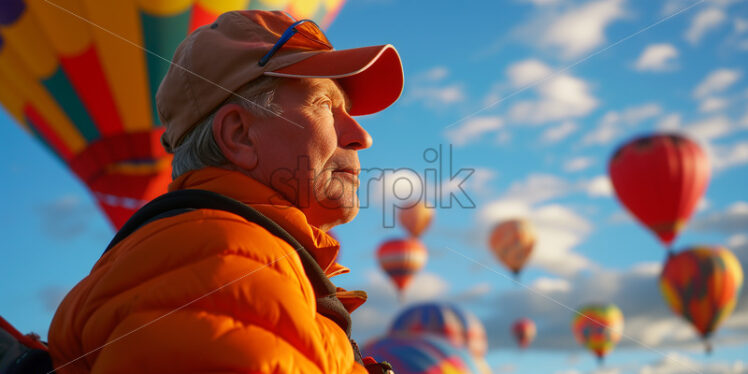 Close-up of hot air balloon pilot - Starpik Stock