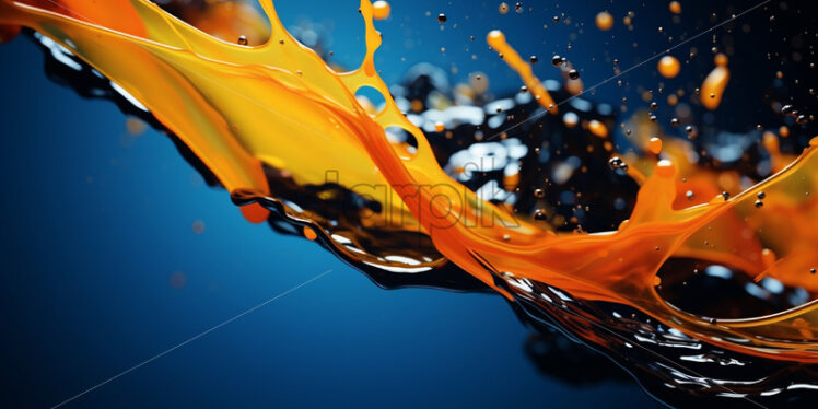 Colored water splashes, yellow and blue illustration - Starpik Stock