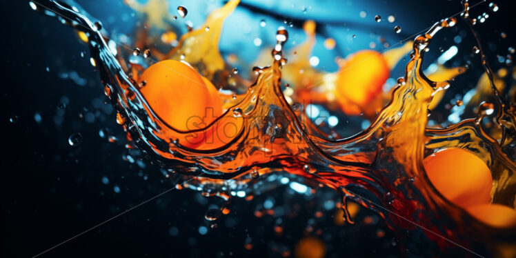 Colored water splashes, yellow and blue illustration - Starpik Stock