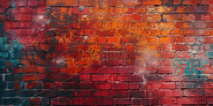 Colourful old brick grunge background texture - Starpik Stock