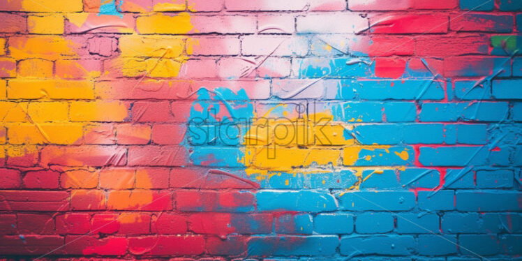 Colourful old brick grunge background texture - Starpik Stock