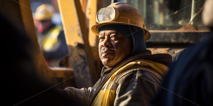 Construction worker at the back of truck - Starpik Stock